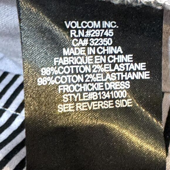 Volcom Frochickie Dress Womens Small Black White Stripe Strapless Zip Cotton - Picture 10 of 11